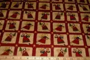 DEBBIE MUMM Fabric - WINTER WHIMSEY - Angel Squares - 27" REMNANT