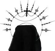 [QWDSGFWS] Vintage Jewelry Accessories Embossed Beaded Chain Headband Metal Material Package Embossed Jewelry Accessories/1476