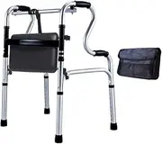 Walker,Rollator Walker Adult Travel Walker with Seat，Lightweight Folding Medical Walker for Seniors Adjustable Height is 29.6"-36.8" Little Surprise