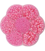 5600Pcs Half Pearls for Crafts Nail Art Pearls Flatback Pearls Gem Pink