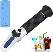 Alcohol Refractometer for Spirit Alcohol Volume Percent Measurement 0~80% v/v. Alcohol Volume Meter for Alcohol Liquor Production Spirit Alcohol Measurement Ethanol with Water Distilled Beverages