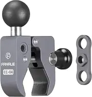 FANAUE CC-04F Anti-theft Handlebar Base Mount Strong Rod Clamp with 1 Inch Ball Head for Rails 0.5" to 2.0" Diameter, Compatible with RAM Mounts B Size Double Socket Arm & Bike Motorcycle Phone Holder