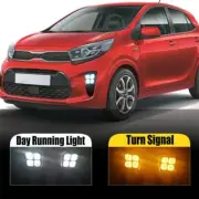Fit For Kia Picanto 2018-2020 LED DRL Daytime Running Fog Light Lamps