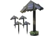Oppsbuy Outdoor Solar Lights, 4 Pack Solar Powered Garden Lights, Ground/Wall Mounted 2 In 1, IP65 Waterproof, 7LED Solar Lighting Decor