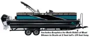 Glowing Teal Silver Black Graphic Kit Decal Fishing Boat Wrap Vinyl Pontoon