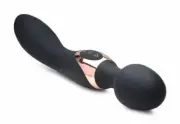 Wand Essentials 10X Dual Duchess 2-in-1 Silicone Massager-Black