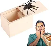 Spider Box Prank,Realistic Box with Spider Popping Out - Fun Joke Scarebox Toy Handmade Wooden Box Prank Spider for Halloween April Fool's Day