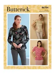Butterick Sewing Pattern B6754 Misses Tops Pullover Variations Sizes 16-24 UNCUT