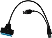 Laroal Dual USB to SATA Adapter Cable USB 3.0 to SATA External Converter Support for 2.5"/3.5" SSDs & HDDs 12V/2A DC Power Port