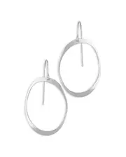 Bloomingdale's Fine Collection Sterling Silver Open Oval Drop Earrings