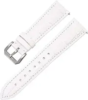 MGHN Leather Watch Straps Leather Strap Head Slub Pattern Strap Watch Accessories Quick Release Replacement StrapSimple Breathable Watchband (Color : White, Size : 24mm)