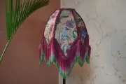 Lampshade lotus pink multi printed hand-stitched table lampshade floor lampshade