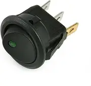 MGTCAR 1pcs 20A 12V 220V Waterproof Rocker Switch LED Dot Light Car Boat Round ON/Off SPST Switch(Green,220V)