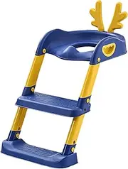 Toilet Training Seat - 2 in 1 Foldable Potty Training Seat with Step Stool Ladder | Bathroom Accessories, Safe Potty with Anti-Slip Pad for 6 Months to 10 Years Kids