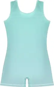 [GAIGEO] Girls Gymnastics Leotards Toddlers Green Blue Powder Gradient Unitard Colored Leotards with Shorts 2t