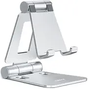 Nulaxy Dual Folding Cell Phone Stand, Fully Adjustable Foldable Desktop Phone Holder Cradle Dock Compatible with Phone 14 13 12 11 Pro Xs Xs Max Xr X