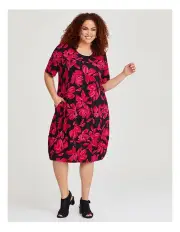 [Taking Shape] Printed Tulip Dress in Red Floral