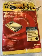 Shop Vac 2 High Efficiency Disposable Filter Bags Type H 5-8 Gallons (2pcs/pk)