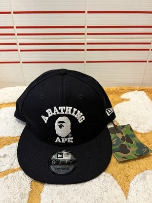 New Era A Bathing Ape Bape Ape Head College Navy Blue SnapBack Cap Hat New