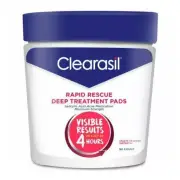 Clearasil Rapid Rescue Cleansing Pads Acne Treatment Max Strength 90ct 2 Pack