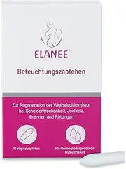 ELANEE Moisturising Suppositories [10 Suppositories] Vaginal Suppositories for Vaginal Dryness, Itching & Burning, with Moisturising Hyaluronic Acid, Hormone-Free (737-00)