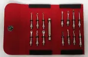 PROFESSIONAL EXTRACTOR SKIN CARE FACIAL TOOL KIT 15 PCS SET NEW IN LEATHER POCH