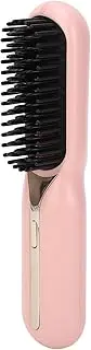 Hair Straightener Brush, Ionic Hair Straightening Brush with 3 Temperature Adjust, Curling Straightening Dual Use Electric Hair Styling Comb for Home (Roseate)