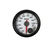 Holley White 2 - 1 / 16" Analog Style Oil Pressure Gauge 10 - 100 Psi 26-601W