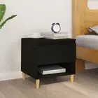 Black Bedside Table 50x46x50 cm Engineered Wood Nightstand Storage Furniture