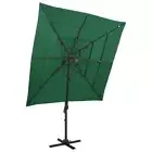 Tilting Garden Parasol 2.5m Green 4-Tier Design Canopy Outdoor Umbrella Sunshade