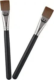 HONMEET 2pcs Flat Head Mask Brush Makeup Foundation Applicator for Clay Mask Facial Beauty Tool Wood Handle Comfortable Grip