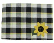 Sunflower Buffalo Check Buttermilk Placemats - Black Set of 6