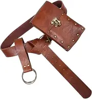 [BESPORTBLE] 1 Set Sword Belt Cosplay Belt Embossed Belt Knight Belt Medieval Belt Men Renaissance Accessories Men Renaissance Costume Accessories Dance Belt Men Cosplay Elastic Band Brown