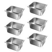 WantJoin 1/2 Half Size Steam Table Pans, 6-Pack 6 Inch Deep Restaurant Steam ...