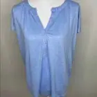 NEW Joie Light Blue 100% Linen Blue Short Sleeve Button Up Blouse Top Size S