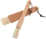 Abaodam 2pcs Natural BBQ Basting Brush Ergonomic Handle for Comfortable Grip Heat Resistant Marinade Food Brush for Outdoor Grilling Camping and Home Cooking