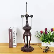 Table Lamp Base with 2 Lights, Pole Height 26" Tiffany Desk Lights Base Ironwork Lamp Base Replacement Only Fit for 16 Inch Tiffany Style Stained Glass Lampshades KeYJ
