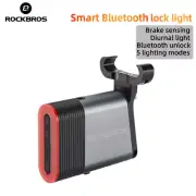 ROCKBROS Bike Rear Light Brake Sensing IPX6 5 Modes With Smart Bluetooth Lock