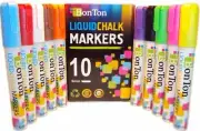 Liquid Colored Chalk Markers 10 Erasable Pen for Kids,Menu Board,Bar Chalkboa...
