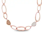 Rina Limor 18K Chalcedony Oval Link Necklace