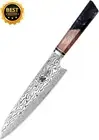 22Cm Japanese Chef Knife, AUS-10 Damascus Steel, Hand Forged, Shadowwood Handle