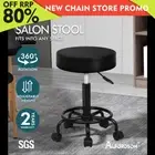 ALFORDSON Salon Stool Round Swivel Barber Hair Dress Chair Gas Lift All Black