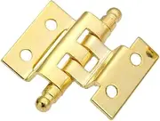 Door Hinges,Butt Door Hinge,Steel Hinge,Butt Hinges for Internal Doors,2Pcs Gold Furniture Decorative Hinges Cabinet Door Luggage Crown Hinge 8 Holes Decor for Vintage Wooden Jewelry Box 40mm