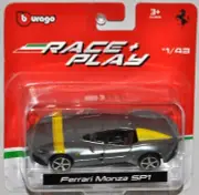 Bburago Race + Play Silver Ferrari Monza SP1 MOC New 1/43
