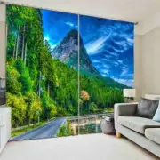 Highway Nice Cloud peak 3D Curtain Blockout Photo Printing Curtains Drape Fabric
