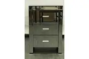 DA Modern Mirrored 3 Drawer Bedside Table