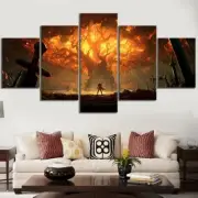 World of Warcraft Video Game Glowing Tree Framed 5 Piece Canvas Wall Art