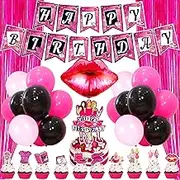 LaVenty Mean Girl Birthday Decoration Mean Girl Birthday Banner Cake Topper Balloons Cupcake Toppers Mean Girl Party Supplies Favors