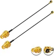 POBADY 2PCS U.FL IPEX to SMA Female Low Loss Coaxial Cable 4" /10CM U.fl/IPEX 1.13mm Mini-Coaxial Pigtail Cable for Wireless Routers Mini PCIE Network Cards PCI Wi-Fi WAN Repeater