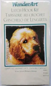 Puppy Love Latch Hook Rug Kit Golden Lab Dog WonderArt Caron Yellow Labrador